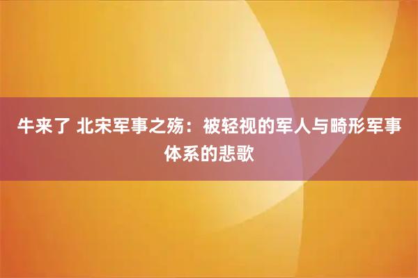 牛来了 北宋军事之殇：被轻视的军人与畸形军事体系的悲歌